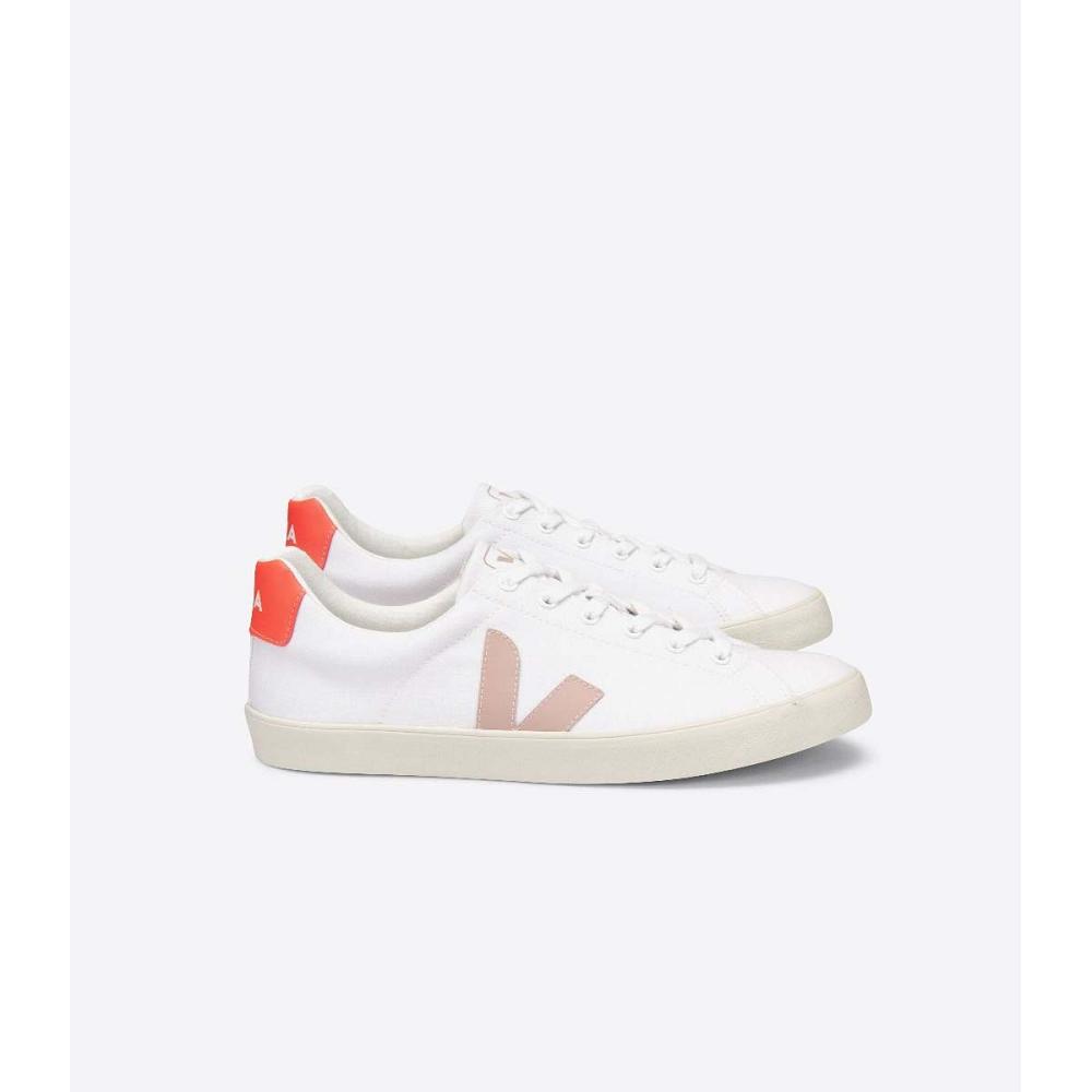 Veja ESPLAR SE CANVAS Women\'s Sneakers White/Orange | NZ 605YXF